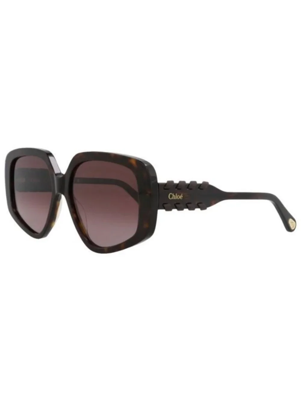 New Chloé Womens Square/Rectangle Havana Havana Violet Fashion Designer Sunglass